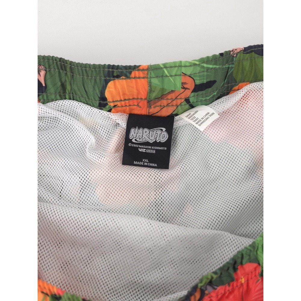 Naruto Shippuden Mens 2XL Swim Trunks Floral Tropical Board Shorts - Picture 3 of 8
